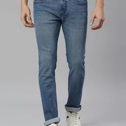 HERE&NOW Men Smart Skinny Fit Low Distress Light Fade Stretchable Jeans-picture-9