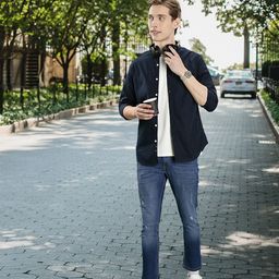 Harvard Men Blue Skinny Fit Mildly Distressed Light Fade Stretchable Jeans-image-80