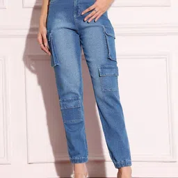 Miss Chase Women High-Rise Mildly Distressed Light Fade Stretchable Jeans-image-98