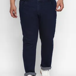 Urbano Plus Men Navy Blue Regular Fit Mid-Rise Clean Look Stretchable Jeans-image-20
