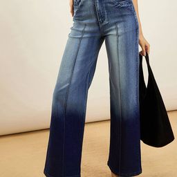 SASSAFRAS Women Straight Fit High-Rise Heavy Fade Ombre Stretchable Jeans-image-21