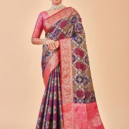 anouk rustic Anouk Ethnic Motifs Woven Design Zari Art Silk Saree-picture-35