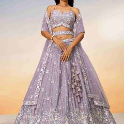 panchhi Embroidered Sequinned Semi-Stitched Lehenga & Unstitched Blouse With Dupatta-picture-36