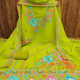 LeeliPeeri Designer Embroidered Unstitched Dress Material-image-98