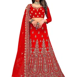 MANVAA Embroidered Beads and Stones Semi-Stitched Lehenga & Unstitched Blouse With Dupatta-picture-29