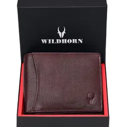 WildHorn Men Maroon RFID Protected Genuine Leather Hand-Stitched Solid Two Fold Wallet-36