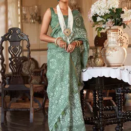 Anouk Dabu Bagru Saree With Blouse Piece-image-92