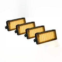 SPARK WORLD Black 4 Pieces Textured Outdoor Lamps-96