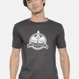 recast Men Charcoal Typography Printed Bio Finish Outdoor T-shirt-image-90