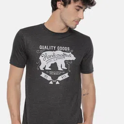 recast Men Charcoal Printed Bio Finish T-shirt-image-98