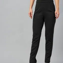 Marks & Spencer Women Charcoal High-Rise Trousers-picture-11