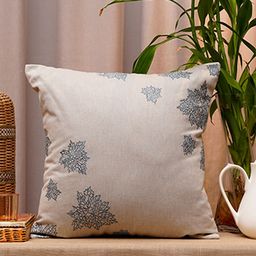 ZEBA Grey Floral Square Cushion Covers-38