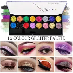 Adbeni Ultimate 16 Pigmented Glitter Colors Eyeshadow Palette - 60g - Shade 01-15