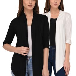 Espresso Women Pack Of 2 Solid Open Front Shrug-8