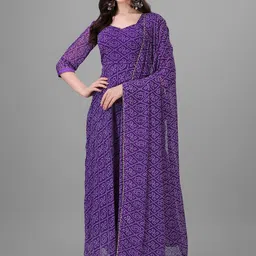 PMD Fashion Sweetheart Neck Georgette Bandhani Anarkali Kurta With Dupatta-picture-38