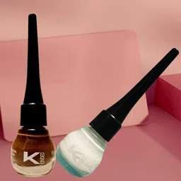 KINDED Set of 2 Smudge Proof Liquid Eye Liner 5ml Each-Chocolate Brown 03 & White Pearl 06-35