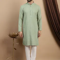 Anouk Ethnic Motifs Embroidered Sequinned Pure Cotton Straight Kurta with Churidar-image-35