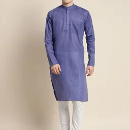 SOJANYA Men Blue Kurta with Pyjamas-image-64