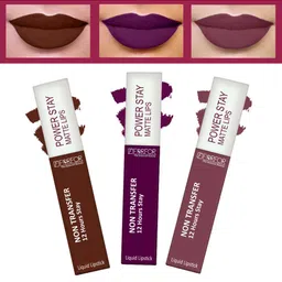 FORFOR Set of 3 Powerstay Non-Transfer Waterproof Liquid Matte Lipstick - 5ml Each-20