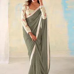 Saree mall Embellished Embroidered Pure Georgette Sarees-picture-30