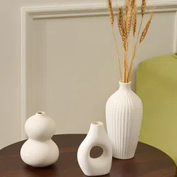 PUREZENTO White 3 Pieces Ceramic Flower Vases-image-77