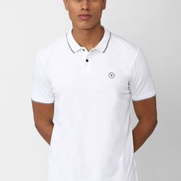 Van Heusen Flex Men White Solid Polo Collar Sports T-shirt-image-93