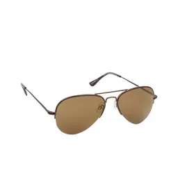 Scavin Unisex Brown Lens & Brown Aviator Sunglasses with UV Protected Lens-45