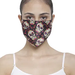 The House of Tara Unisex Black Single 3-Ply Fabric Outdoor Protection Reusable Mask-image-38