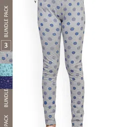 IndiWeaves Girls Pack of 3 Printed Pure Cotton Ankle Length Leggings-picture-43