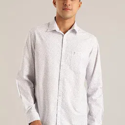 Indian Terrain Chiseled Micro or Ditsy Printed Slim Fit Spread Collar Cotton Casual Shirt-image-44