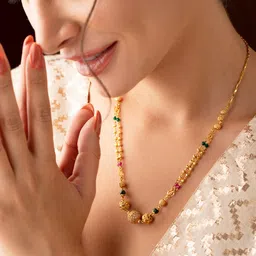 Rubans Gold-Toned & Green Gold-Plated Chain-44