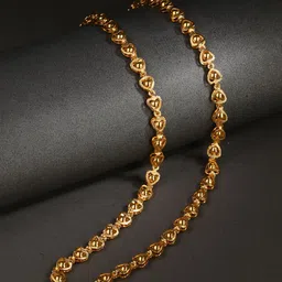 AanyaCentric Set Of 2 Silver-Plated Anklets With Gold-Plated Chain image 1