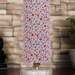 Devansh Pink & White Printed Cotton Table Lamp With Wood Base-34