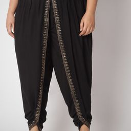 9rasa Women Plus Size Hand Block Printed Dhoti Pants-3