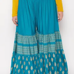 CLORA CREATION PLUS Women Ethnic Motifs Printed Flared Palazzos-58
