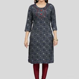 Saree Swarg Women Ethnic Motifs Printed Indigo Kurta-image-40