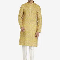 THE KURTA COMPANY Ethnic Motifs Printed Silk Kurta-image-77