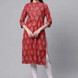 KALINI Ethnic Motifs Printed Pure Cotton Straight Kurta-picture-38