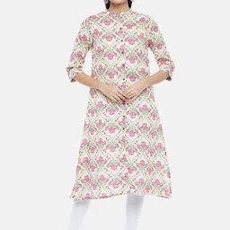 RANGMANCH BY PANTALOONS Women Off White Floral Printed Kurta-image-30