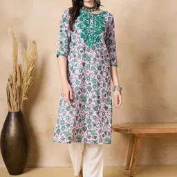 Anouk Women Floral Printed Kurta-14