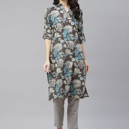 Divena Women Brown Floral Printed Kurta-picture-29