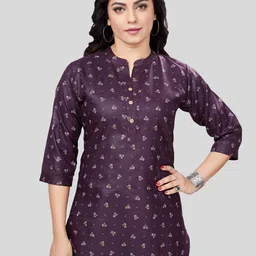 Saree Swarg Floral Printed Mandarin Collar Kurti-picture-24