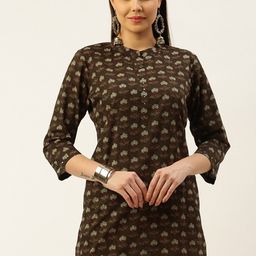RACHNA Ethnic Motifs Printed Mandarin Collar Kurti-14