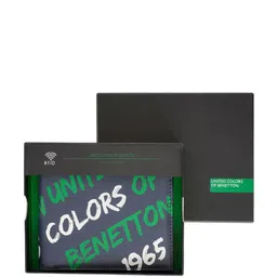United Colors of Benetton Typography Printed Leather Two Fold Wallet-image-1