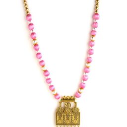 AKSHARA Rose & Gold-Toned German Silver Gold-Plated Handcrafted Necklace-image-10