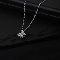 Carlton London Silver-Toned Brass Rhodium-Plated Handcrafted Necklace-22