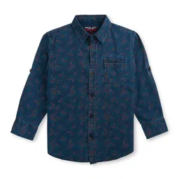 Gini and Jony Boys Floral Printed Cotton Shirt-image-98