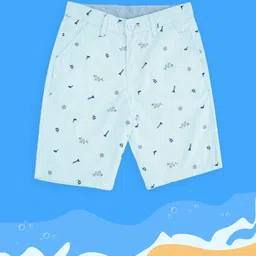 Pantaloons Junior Boys Blue Regular Fit Conversational Printed Shorts-picture-9