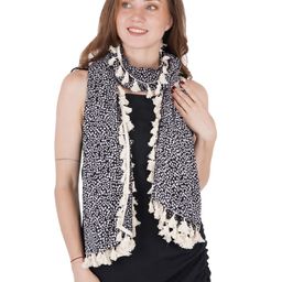 Style Shoes Women White & Black Printed Rayon Stole-image-43