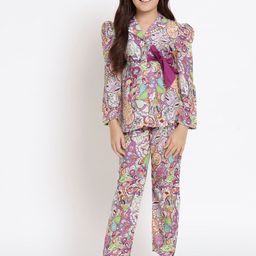 Readiprint Fashions Girls Abstract Printed Shirt With Trousers-image-6